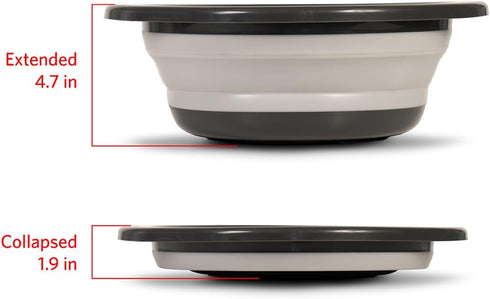 Glad Large Mixing Bowl Collapsible - 5.5L | Foldable Plastic & Rubber Container with Handles for Baking | Dishwasher Safe Kitchen Supplies and RV ...