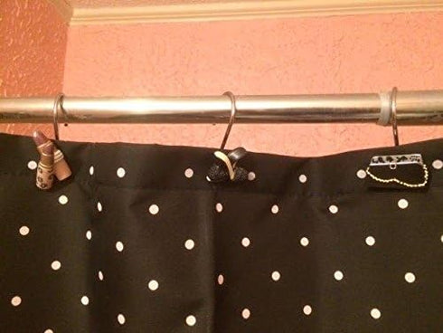 Home Decorative Handbag High-Heel Shoes Lipsticks Shower Curtain Hooks Rings Make Up Set of 12...