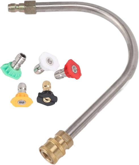 Pressure Washer Extension, Pressure Washer Curved Rod Pressure Washer Extension Wand Rod, Power Washer Lance Stainless Steel and Solid Brass 1/4 I...
