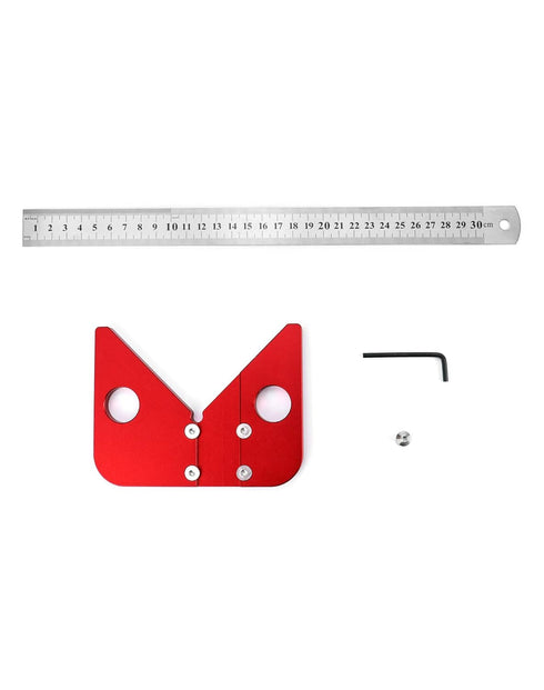 QWORK Center Scribe Gauge, Aluminum Center Finder Ruler, 45/90° Liner & Circle Center Scribe Marker Center Measuring Tool with Detachable Ruler...