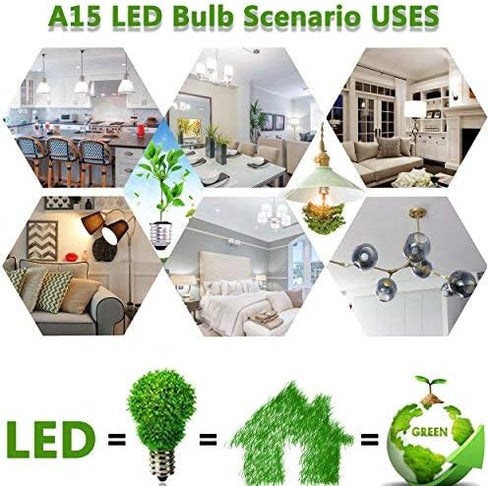 40W Equivalent Light Bulb,4W Led Bulbs 5000K Daylight,A15 LED Lights E26 base,Ceiling Fan Light Bulb,120V 40w Appliance Bulb,Non-Dimmable,6 Pack...