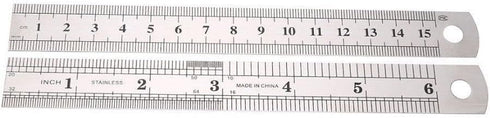 Silver Double-Sided Scale, Stainless Steel Straight Ruler Measuring Tool School Office Drafting Supplies Drafting Tools and Drafting Kits...
