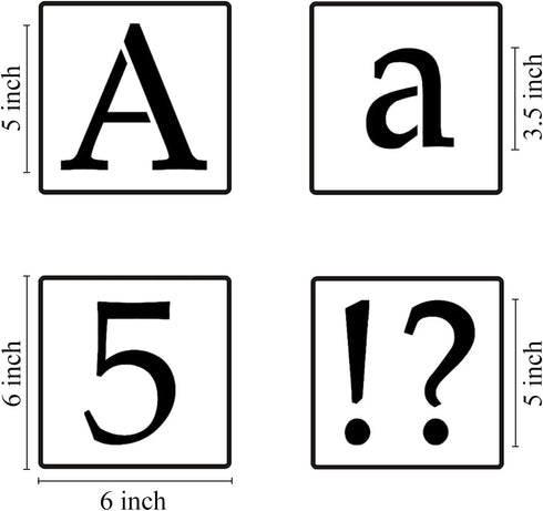 5 Inch Alphabet Letter Stencils for Painting - 70 Pack Letter and Number Stencil Templates with Signs for Painting on Wood, Reusable Letters and N...