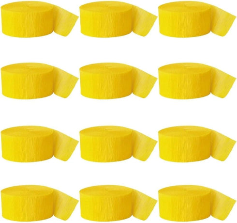 Yellow Crepe Crepe Paper Roll Streamer - 81 ft (Pack Of 1) - Perfect For Parties, Decorations & Events...