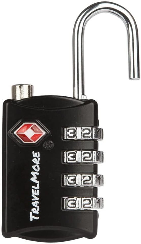 3 Pack TSA Luggage Locks with 4 Digit Combination – Heavy Duty Set Your Own Padlocks for Travel, Baggage, Suitcases & Backpacks - Black...