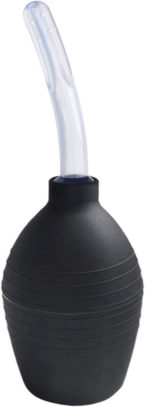 Anal Douche Enema Bulb Vaginal Douche Enema Cleaner for Women’s or Man’s Health (500ml Black and Transparent)...