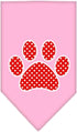Pet and Dog Bandana Screen Printed, Red Swiss Dot Paw Yellow Small...