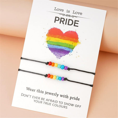 Bohemian Seed Bead Beaded Bracelet Anklet Colorful Rainbow LGBT Pride Bracelet LGBT BFF Friendship Bracelets for Women Men Teen Jewelry Adjust...