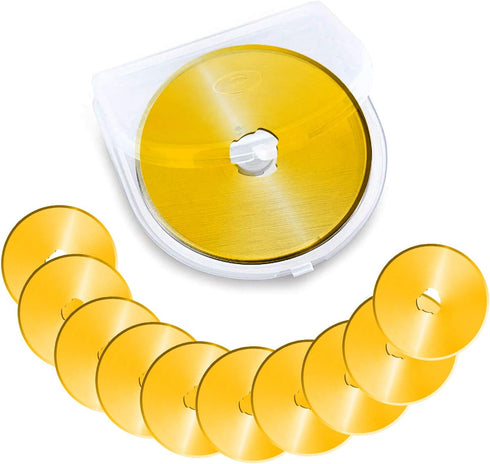 Titanium Rotary Cutter Blades 45mm 10 Pack Spare Replacement Blades with Improved Sharpness, Ideal for Quilting Scrapbooking Sewing Arts Crafts...