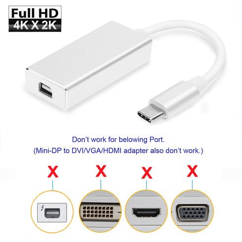 chenyang USB-C USB 3.1 Type C to Mini DisplayPort DP 1080p HDTV Adapter Cable with Gold Aluminium Case for 2015 New 12 Inch...