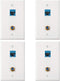 4 Pack Ethernet Coax Wall Plates, Cat6 Coax Wall Plate with Ethernet Port and Gold-Plated TV Coax Cable F-Type Port (Blue)...