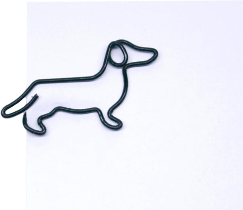 Dog Dachshund Shaped Paper Clips Great for Paper Clip Collectors or Dog and Pet Lovers (Style #2) (Black Refill Bag (No Tin))...