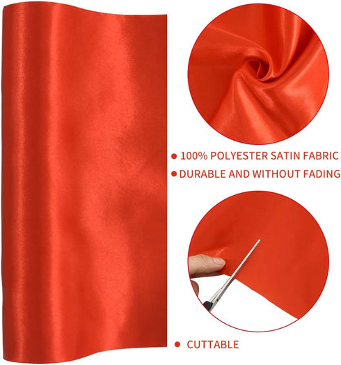 TONIFUL 10 Inch X 11yds Red Satin Ribbon Extra Wide Christmas Ribbon for Outdoor Use, Ribbon Cutting Ceremony, Grand Opening Ribbon, Table Runner,...