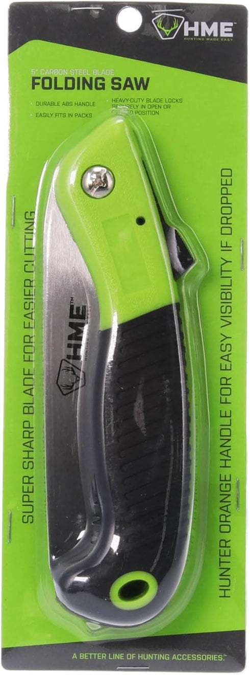 HME Mini Folding Hand Pocket Saw with 5" Carbon Steel Blade for Hunting, Camping, Backpacking, Pruning...