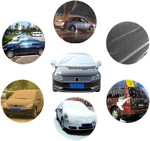 Ruiqas Half Car Cover UV Protection Dust Proof Car Cover Universal Fit Half Semi Car Protection Cover...