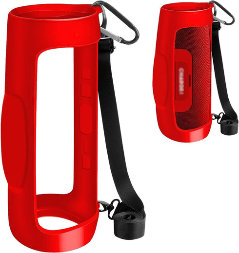 Silicone Case Cover for JBL Charge 4 Portable Waterproof Wireless Bluetooth Speaker, Travel Gel Soft Skin,Waterproof Rubber Carrying Pouch with St...