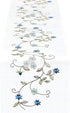 Simhomsen Double Thickness Rustic Embroidered Floral Table Runners for Spring and Summer, Dresser Scarf (Blue, 14 × 53 Inch)...