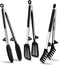 Tongs for Cooking, 12" Kitchen Tongs with Silicone Tips, Food Grade Serving Tongs Set of 3, Black...