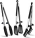 Tongs for Cooking, 12" Kitchen Tongs with Silicone Tips, Food Grade Serving Tongs Set of 3, Black...