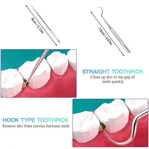 Tongue Scraper Stainless Steel,Metal Tongue Scraper With Case,Tongue Scrapers For Adults,Travel Scraper Case With 5 Pcs Oral Care Tools....