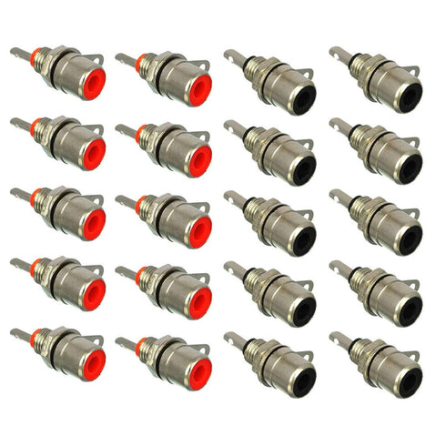 RCA Female Socket Connector, Chassis Panel Mount Adapter for Amplifier Audio Terminal RCA Plug (20-Pack)...