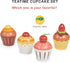 Toys - Teatime Cupcake Set - 4pc Wooden Assorted Decorated Cupcake Playset - Afternook Playset Toy for Children Pretend Kitchen Play - Social and ...