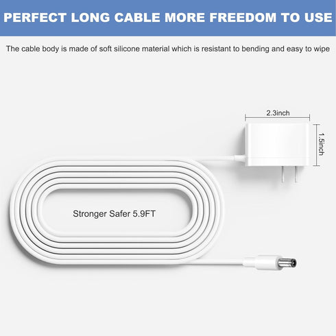 Baby Monitor Charger Compatible with Bonoch Video Split Screen Baby Monitor & Add-on Baby Camera BBM01 BBM02 BBM03 BBM05 Replacement AC Adapter Po...