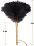 Ostrich Feather Duster, 16 inch Black Genuine Ostrich Feathers with Wood Handle, Reusable Car Dusters, Eco-Friendly Cleaning Handheld Dusters for ...