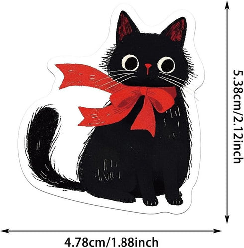 50 PCS Black Cat Stickers, Aesthetic Vinyl Waterproof Stickers for Water Bottles Laptop Phone Case Luggage Car, Black cat Stickers for Kids Classr...