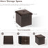 B FSOBEIIALEO Folding Storage Ottoman, Faux Leather Footrest Seat Coffee Table Toy Chest Kids, Brown 11.8"x11.8"x11.8"...
