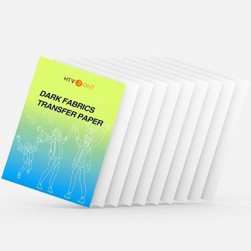 HTVRONT Heat Transfer Paper for Dark Fabric - 10 Sheets 8.5"x11" Printable Heat Transfer Vinyl for Inkjet Printer - Wash Durable Iron on Transfer ...