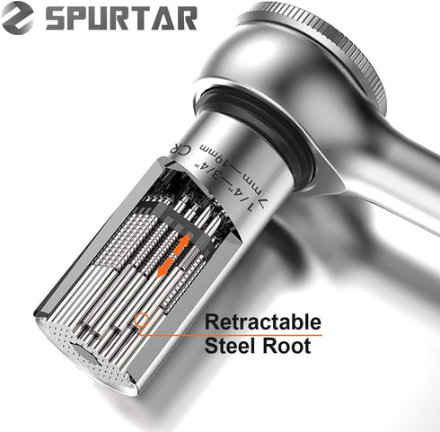 Spurtar Universal Socket Set (11-32mm 7-19mm) Multi-Function Universal Socket Tool Super Socket Unscrew Any Bolt Gifts for Dad, Father, Husband, B...