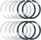 12 Pcs Magnetic Wireless Charging Metal Ring with Sticker, 2 Styles, Universal Ultra Thin Notched and Round Ring Conversion Kit Compatible with Ma...
