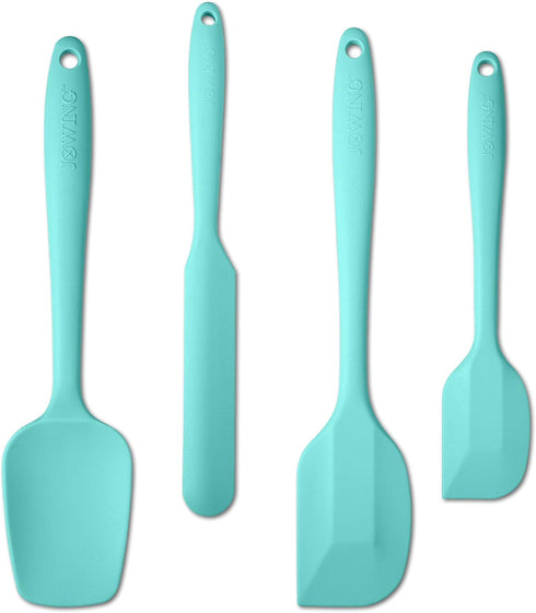 4 Piece Silicone Spatula Set, Flexible Heat Resistant Non-scratch Baking Cooking Rubber Spatulas with Stainless Steel Core, Aqua Sky...
