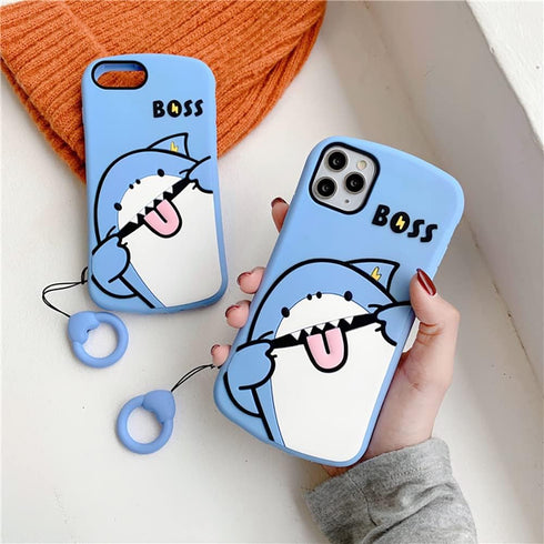Shark Case for iPhone 14 Pro Max with Sling,for iPhone 14 Pro Max Case Funny Sharks,Blue Design Soft Bumper Protective Case Cover for iPhone 14 Pr...