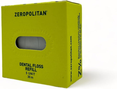 Natural Bamboo Tooth Floss - Eco-Friendly Dental Floss Refill Biodegradable, Charcoal Infused for Brighter Teeth Flossing - includes 5 Bobbins of ...