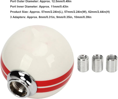 Akozon 5 Speed Gear Shift Knob for Manual Transmission Replacement Shifter Lever Stick Head Knob for Ford Mustang from 1967 to 2018 (White Red)...