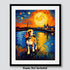 Bestbuddy Pet 11X14 Unframed Starry Night Van Gogh Inspired Beagle Dog by the Lake Farm House Family Animal Pet Family Oil Painting Art Print Post...
