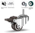 GBL 1" inch Small Caster Wheels with 2 Brakes + Screws M6x15mm - 90Lbs - Low Profile Castor Wheels with Brakes - Set of 4 No Floor Marks Silent Ca...