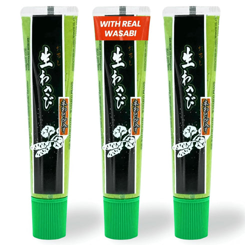 Wasabi-O Real Wasabi Paste - Authentic Japanese Fresh Wasabi Root - Mild Heat - Squeeze Tube for Sushi, Sauce, Mayo, Seafood - 3 x 1.52 Oz...