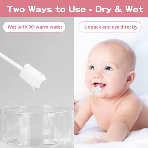 60Pcs Baby Tongue Cleaner, Baby Toothbrush, Disposable Baby Mouth Cleaner, Soft Gauze Toohthbrush Newborn Oral Cleaning Stick Dental Care for 0-36...