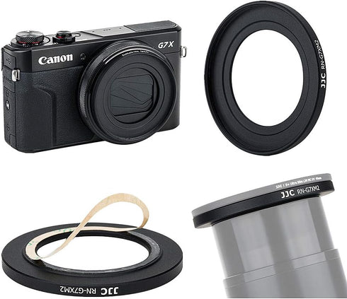 JJC Dedicated Metal 49mm Thread Filter Adapter Lens Adapter for Canon PowerShot G7X III II G5X Installing UV CPL ND Filter, includes 49mm Snap-On ...