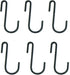 Huji Black S Shaped Heavy Duty Hanging Hooks for Kitchenware Pots Pans Utensils (Set of 6 Hooks)...