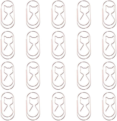 20PCS Rose Gold Cute Cat Paper Clips, Funny Large Binder File Clips Page Holder Bookmarks, for Home Office...