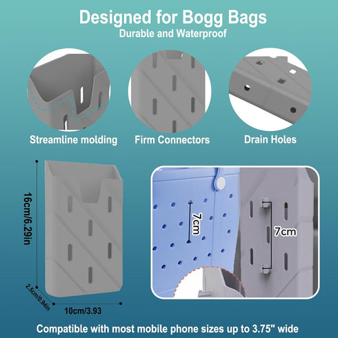 Silicone Phone Holder for Bogg Bags with 2 Hooks & 2 Carabiners Inserts Beach Bogg Bag Keychain Accessories Charm, Soft Silicone Insert Case Cell ...