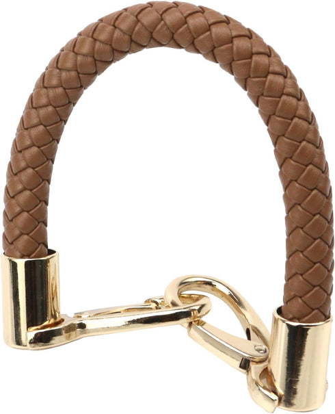 Nicerity PU Leather Braided Purse Strap 11.8inch Replacement Handle Short Handbag Strap Top Handle with Golden Hardware for DIY Handbag Purse Maki...