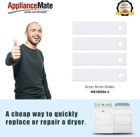 WE1M504 Dryer Bearing Slides(4 Pack) Compatible with G.E and Hot.Point Dryer