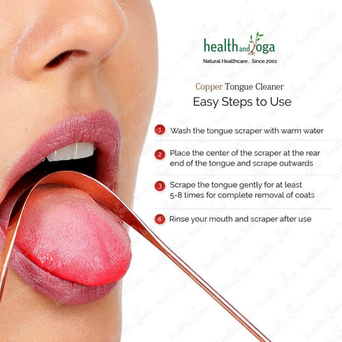 HealthAndYoga™ qSwipe Copper Tongue Cleaner Scraper - Hygienic, Non-Synthetic Grip – Tongue Brush Cleaner (Copper - 2-Pack)...
