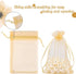 HRX Package 100pcs Gold Organza Gift Bags, 4 x 6 inch Candy Mesh Drawstring Favor Bags Jewelry Pouches for Christmas Wedding Party...