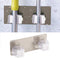 1Pc White Mop Broom Holder Wall Mounted, Holder Self Adhesive Mop Grip Holders Wall Mounted Hanger Organizer, Mop Hanger Heavy Duty with Hooks Mop...